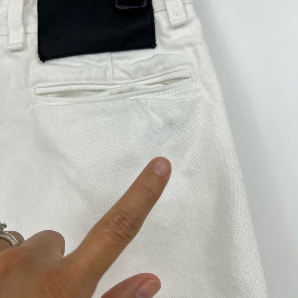 Rag & Bone Branson Snap-Front Twill Shorts White … - image 4